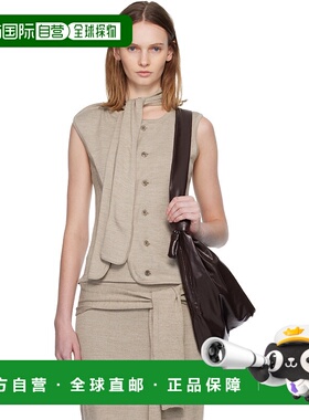 1h可退 香港直邮潮奢 Lemaire 女士 驼色 Asymmetrical Sleeveles