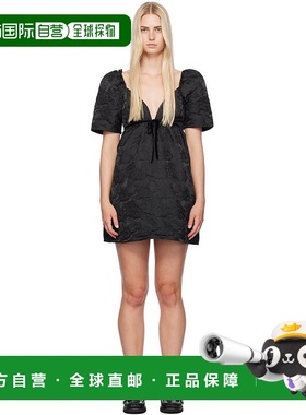 1h可退 香港直邮潮奢 GANNI 甘尼 女士 黑色 Floral 连衣裙 F9652