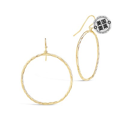 sterling foreverCircle Dangle Earrings-Rose Gold - gold 【美