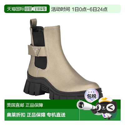 自营Guess Hensly Boots Women's Pewter Faux Leather Platform