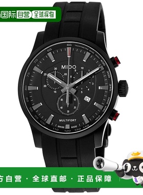 自营Mido Multifort Black Chronograph Dial Rubber Strap Men's