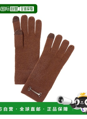 自营Bruno Magli Horsebit针织羊绒手套-棕色 美国奥莱直发