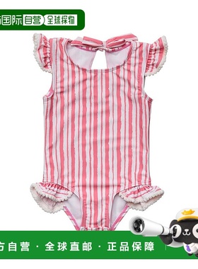 自营 Snapper Rock Paradise 条纹褶边泳衣 - 粉色 美国奥莱直发