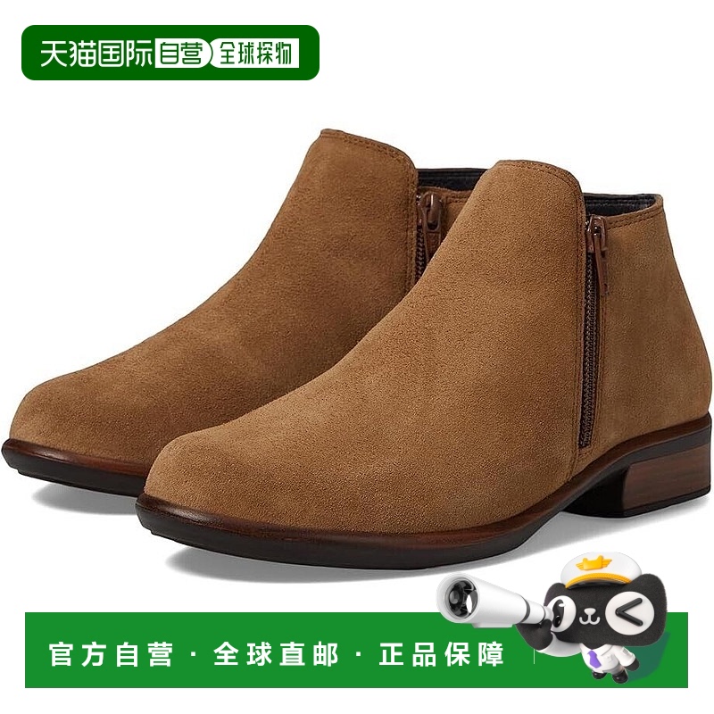 自营 Naot Helm踝靴女式7橡果绒面圆头侧拉链靴FZP070（橡果，7）
