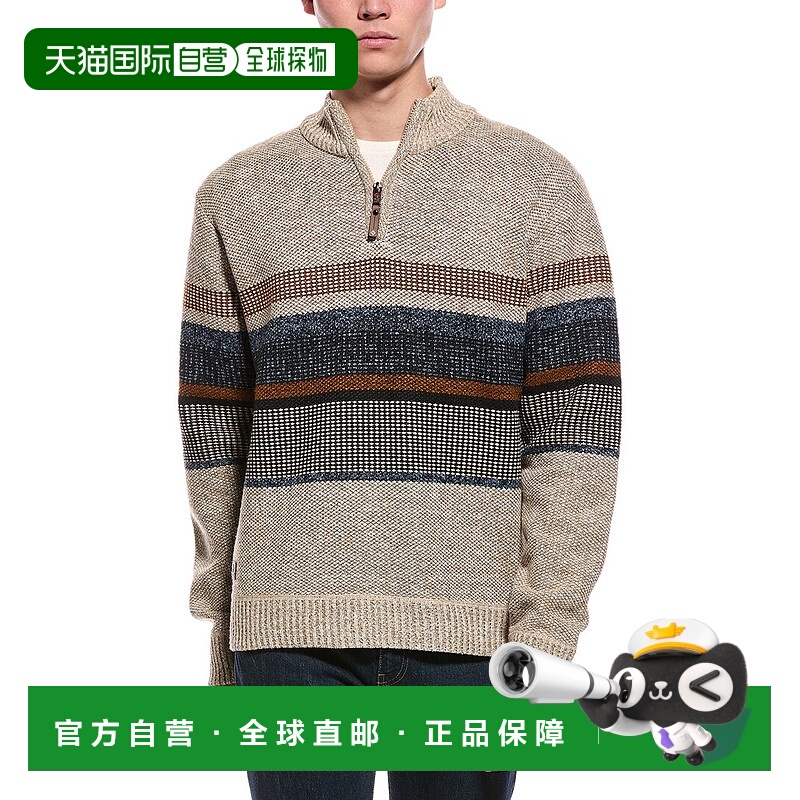 自营Point Zero Semi Fit 1/4-Zip Mock Neck Sweater - biege 美