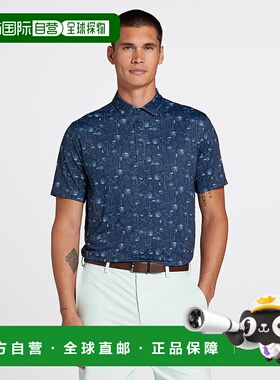 自营 Walter Hagen Performance 11 Polo衫男式蓝色弹性领SRT53-