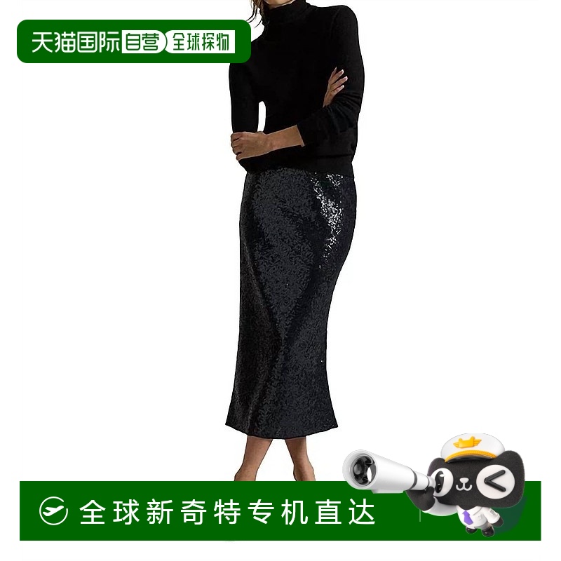 自营 polo ralph lauren深海军蓝亮片迷笛裙 【美国奥莱】直发