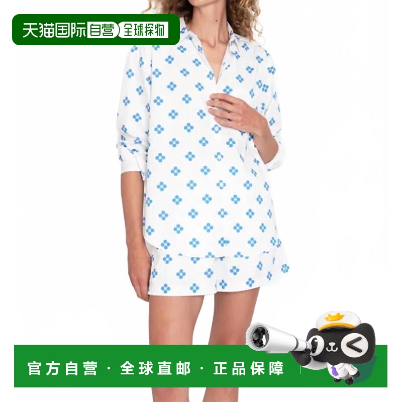 自营kuleWomen's The Reine Shorts In White/royal Blue - white