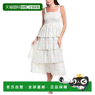 自营GANNI Georgette Midi Dress - Green 连衣裙美国直发奥莱