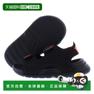 透气质地柔软日常儿童凉鞋 Sandal黑色时尚 Swim 美国直邮Adidas