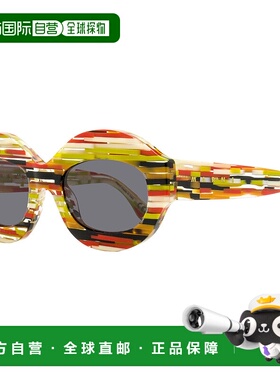 自营 Marni中性椭圆形太阳镜Ik Kil Cenote VJU间隔条纹54mm-VJU