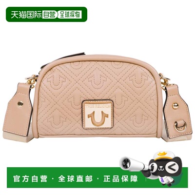 自营True Religion Metal Plaque Quilted Crossbody - tan 美国