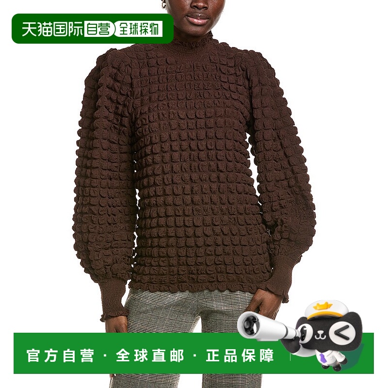 自营Endless Rose Textured Smocked Blouse - brown 美国奥莱直