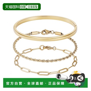 自营adorniaTarnish Resistant 18k Gold Plated Cuff and Chain