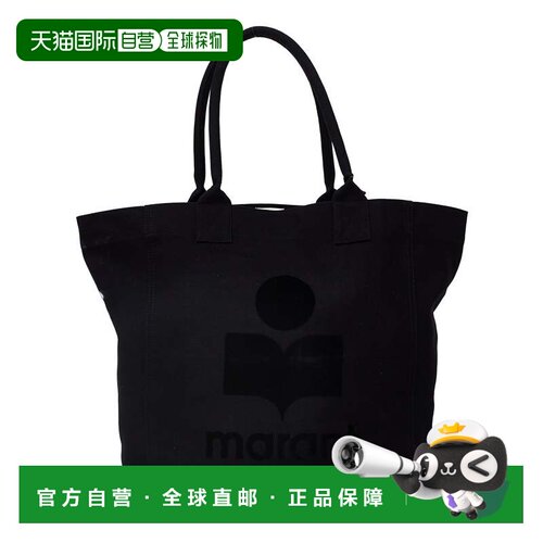 自营isabel marantYenky水洗棉帆布Logo托特包-黑色 美国奥莱直发