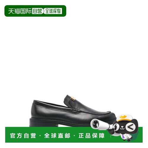 自营moschinoRefined Black Silk And Nylon Loafers - black 美