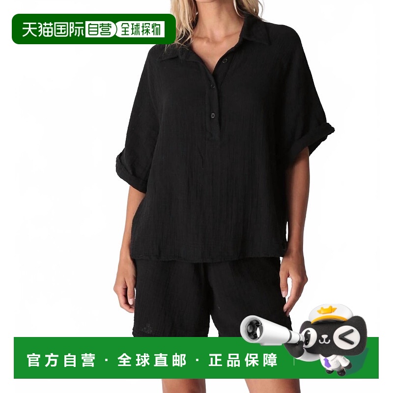 自营electric & roseKauai Gauze Top In Onyx - onyx 美国奥莱直
