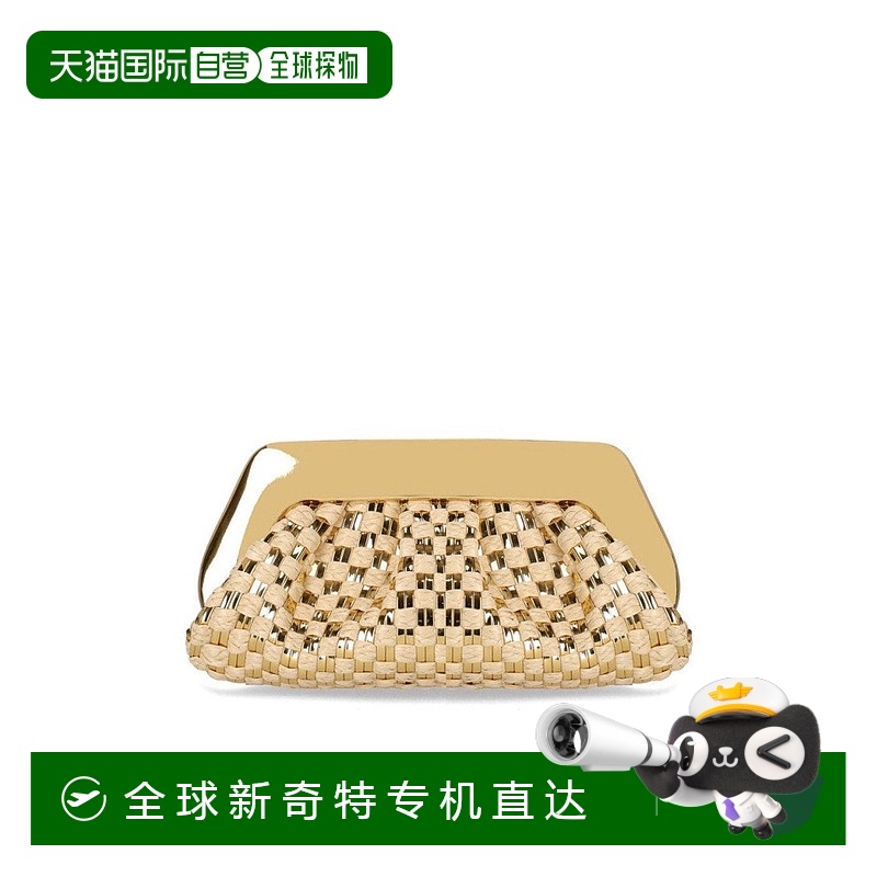 自营 themoireEmera细编织稻草层压金手提包-金色 【美国奥莱】直