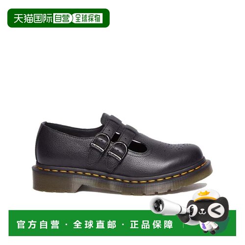 自营dr. martens8065穿孔黑色皮革Mary Janes-黑色 美国奥莱直发