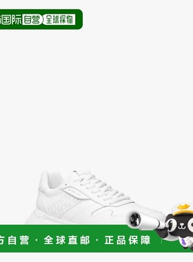 自营michael korsDax鹅卵石皮革和标志训练器-亮白色 美国奥莱直