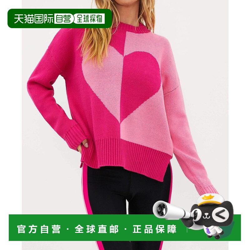 自营beach riotCallie Crew Neck Sweater In Sugar Heart - suga