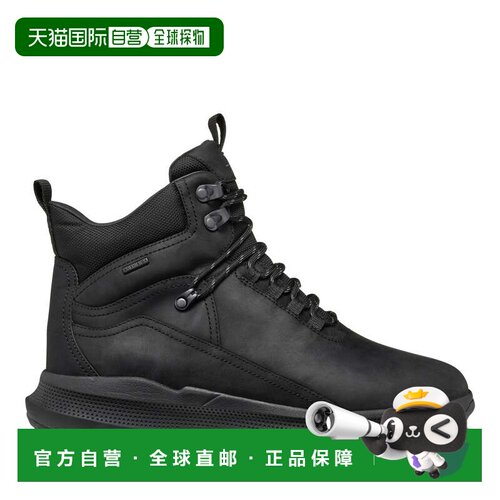 自营geox黑色PG1X高帮纹理抓地力鞋底皮靴-黑色 美国奥莱直发