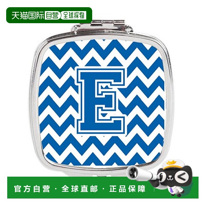 自营 Carolines Treasures CJ1056-ESCM 字母 E 雪佛龙蓝白正品