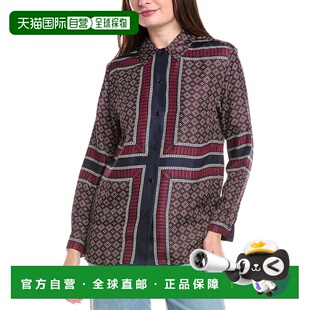 自营 sandro桑德罗丝绸衬衫-棕色 美国奥莱直发长袖女装