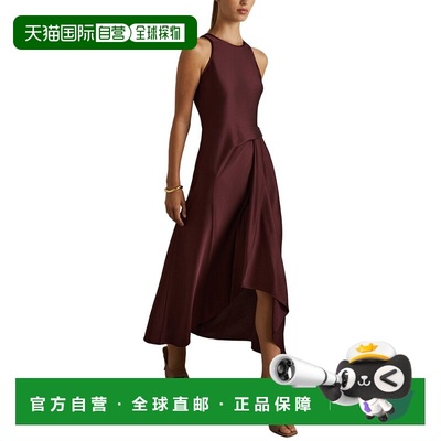 自营Reiss Micah Drape Occasion Dress - burgundy 美国奥莱直发