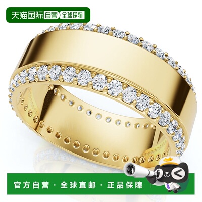 自营 pompeii3Men's 1Ct Diamond Wedding Ring 8MM 14k Gold Pol