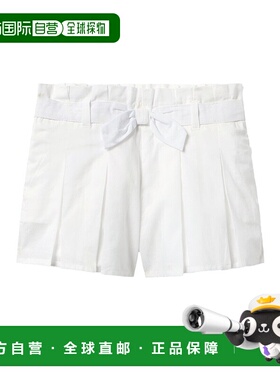 自营janie and jack珍妮和杰克褶皱纸袋腰短裤-白色 美国奥莱直发