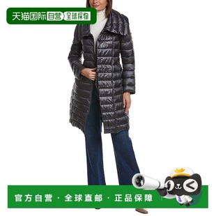 美国奥莱直发 灰色 自营Via Spiga不对称腰带羽绒服