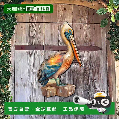 自营 G. DeBrekht 设计的 Coastal Pelican 户外门装饰 - 多色 美