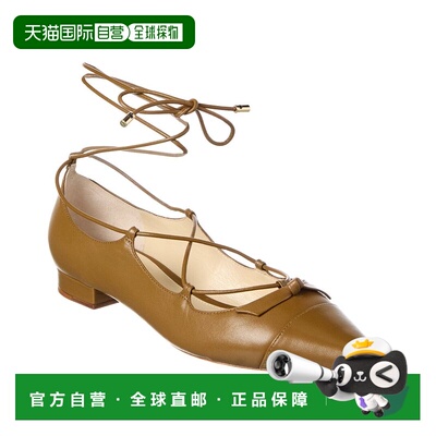 自营Alexandre Birman修身Clarita系带平底鞋-绿色 美国奥莱直发