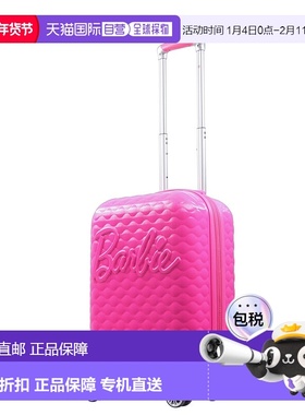 自营 Matel Barbie Ful 3D 绗缝 22.5 英寸手提箱 - 粉色 美国奥