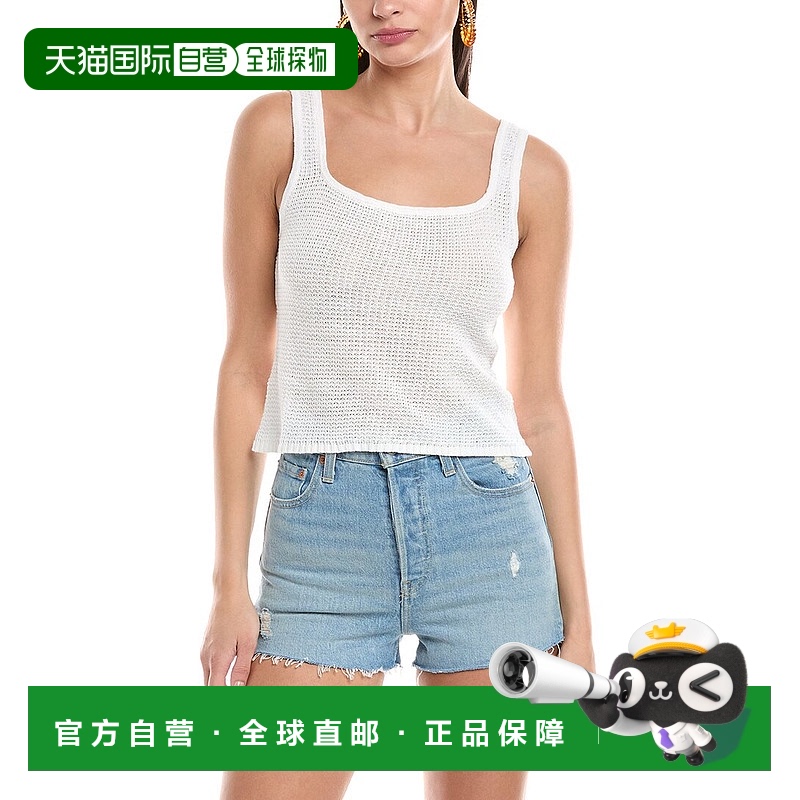 自营 Onia针织方领上衣-白色 美国奥莱女装性感直发吊带