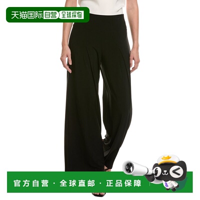 自营Anne Klein娇小的高层拉上释放褶Palazzo裤子-黑色 美国奥莱