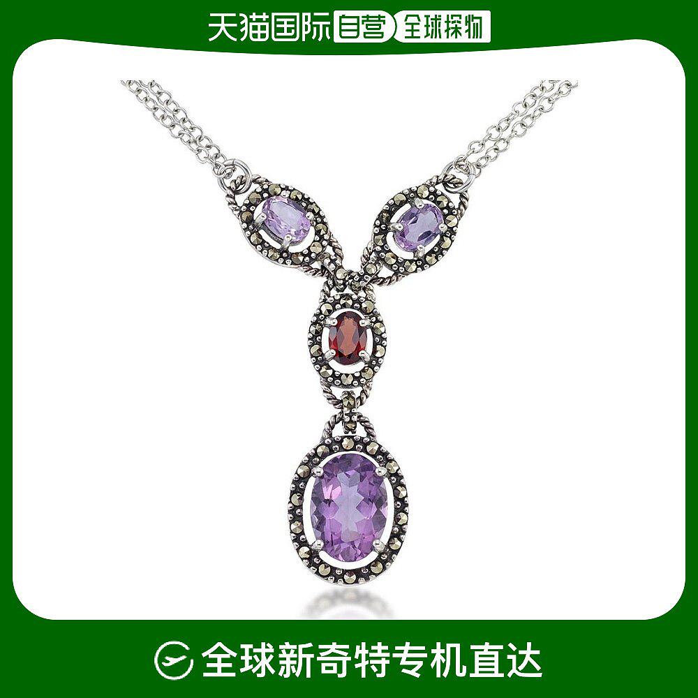 【美国直邮】macys 通用 项链纯银水晶宝石紫水晶石榴石