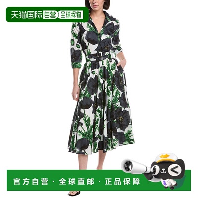 自营Samantha Sung Aster Midi Dress - white black 美国奥莱直