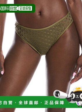 自营 Carmen Marc Valvo钩针比基尼底部-绿色 美国奥莱直发性感