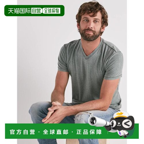 美国直邮自营lucky brandLucky品牌男士威尼斯Burnout v领t恤-浅