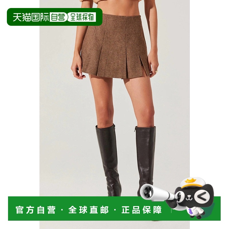 自营 astr the label棕色褶皱羊毛混纺围巾 美国奥莱直发