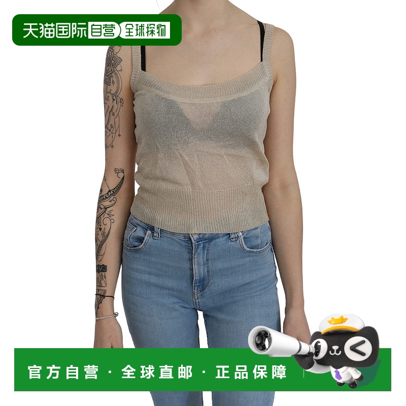 自营 BYBLOS 无袖细肩带背心女式透明上衣 - 米色 美国奥莱直发
