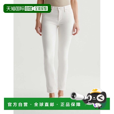 自营Women's AG Jeans Prima  White Denim Stretch Mid-Rise Ski