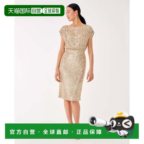 自营lilly pulitzerAylin Sequin Midi Dress - gold metallic tr