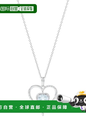 美国直邮Macy's 通用 项链珍珠纯银水晶淡水天然宝石钻石吊坠心形