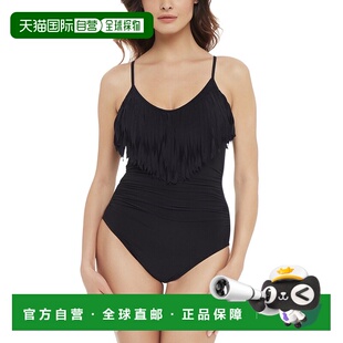 自营magicsuitMagic跟随固体布莱尔一件黑色 美国奥莱直发