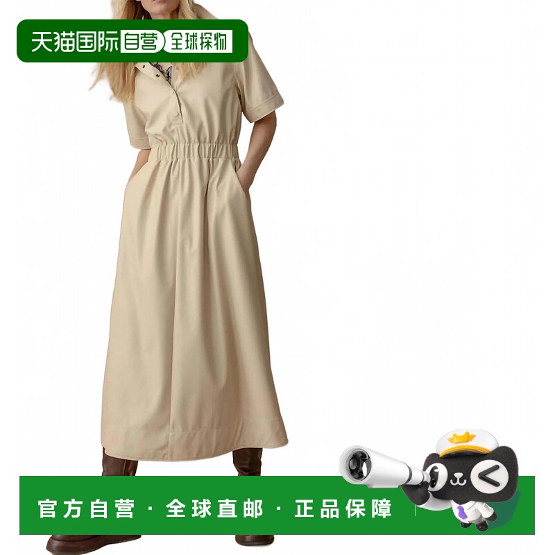 自营lilla pElastic Waist Short Sleeve Dress In Putty - putty