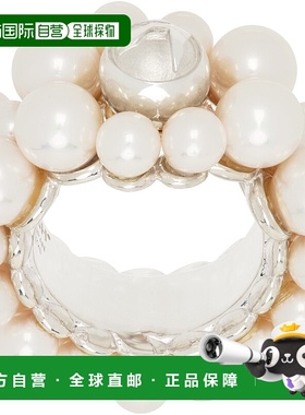 1h可退 香港直邮潮奢 Ambush 女士 白色 & 银色 Pearl Mix 戒指 B