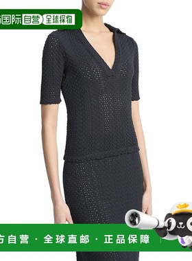 自营Vince Polo Shirt - blue 美国奥莱直发上衣女装针织衫